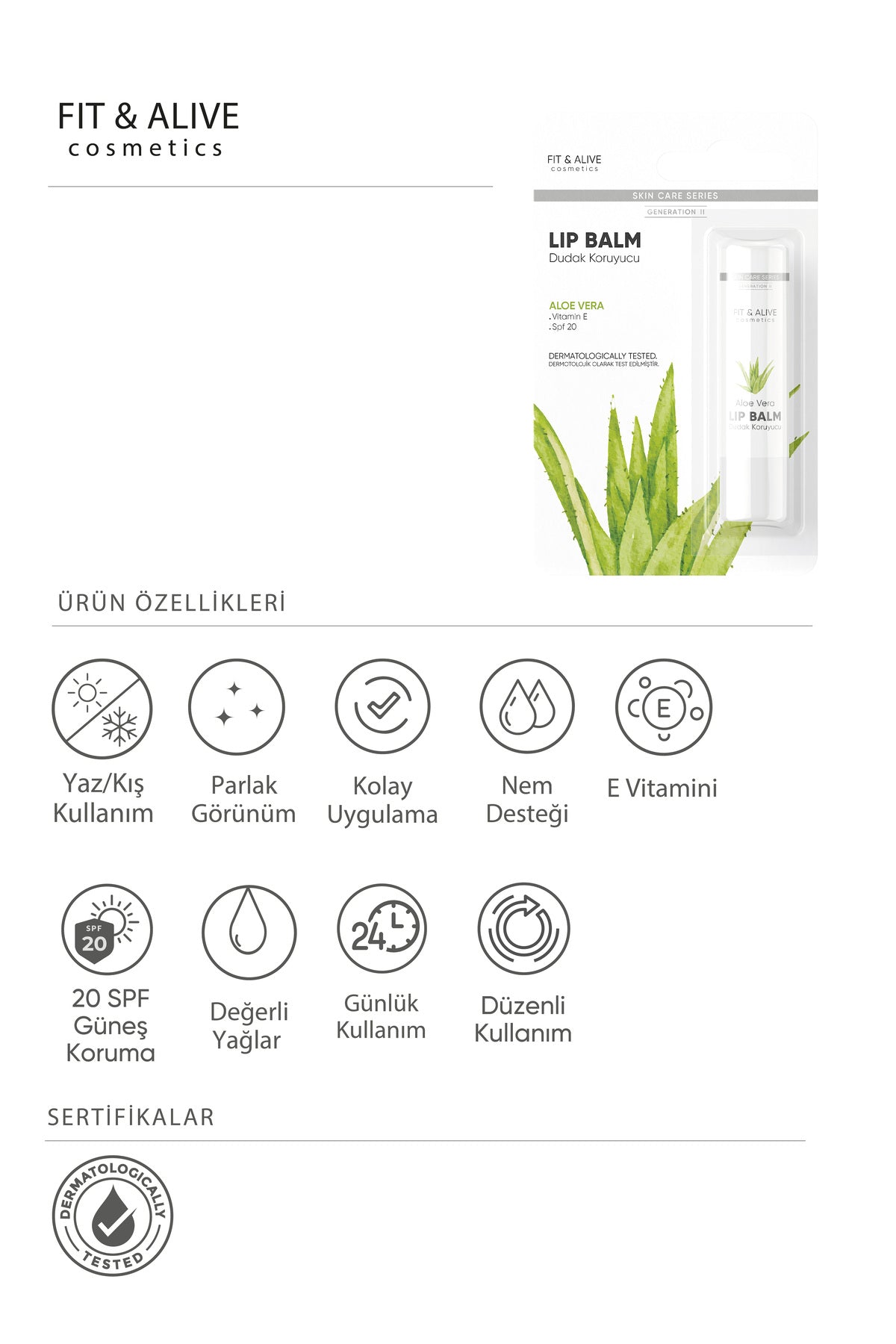 Fitalive Aloe Vera Lip Balm