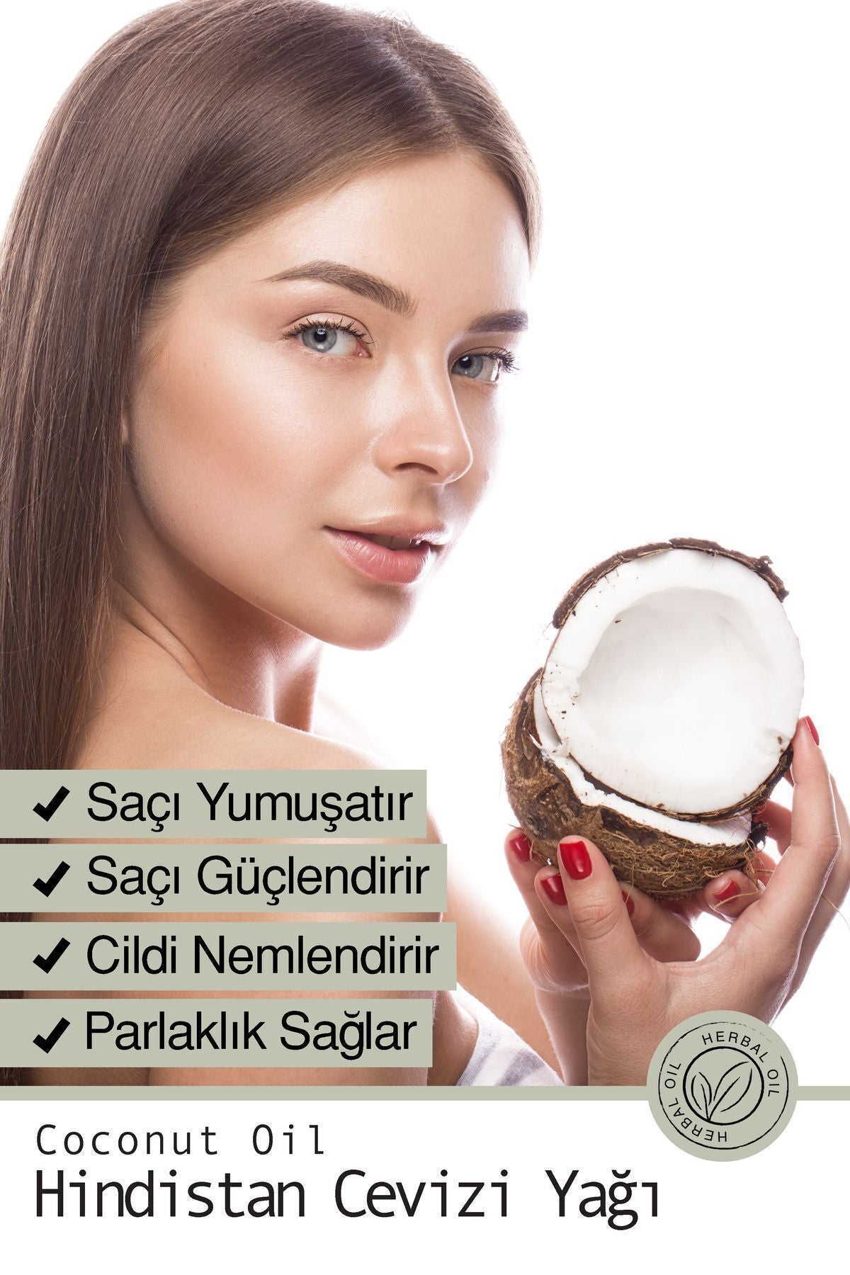 Doğal Hindistan Cevizi Yağı - Yoğun Nemlendirici Saç Ve Cilt Bakım Yağı 100 ml