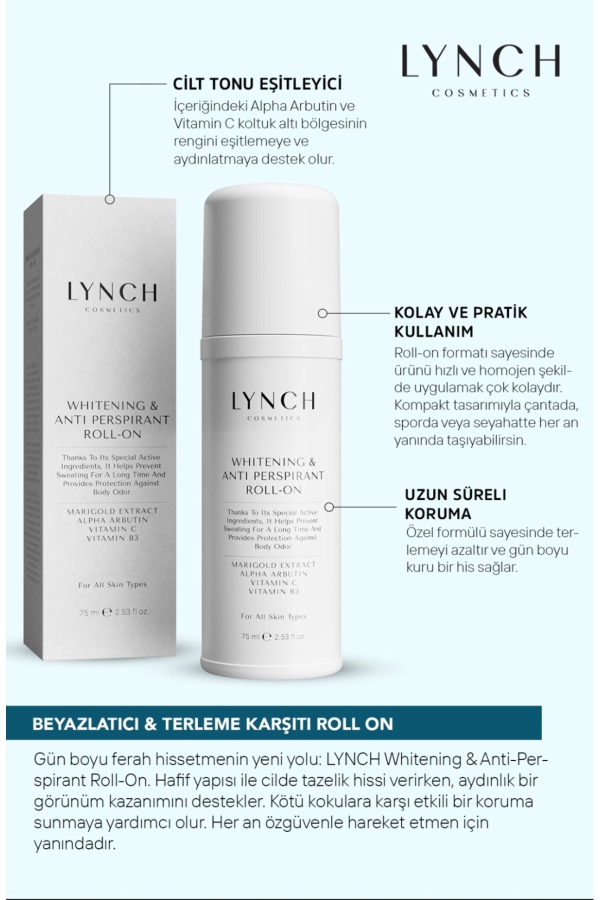 Beyazlatıcı & Ter Önleyici Roll-on