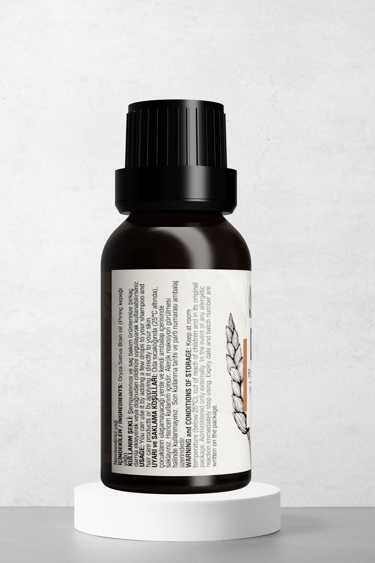 Doğal Pirinç Kepeği Yağı - Leke Karşıtı Ve Cilt Aydınlatıcı Bakım Yağı 20 ml