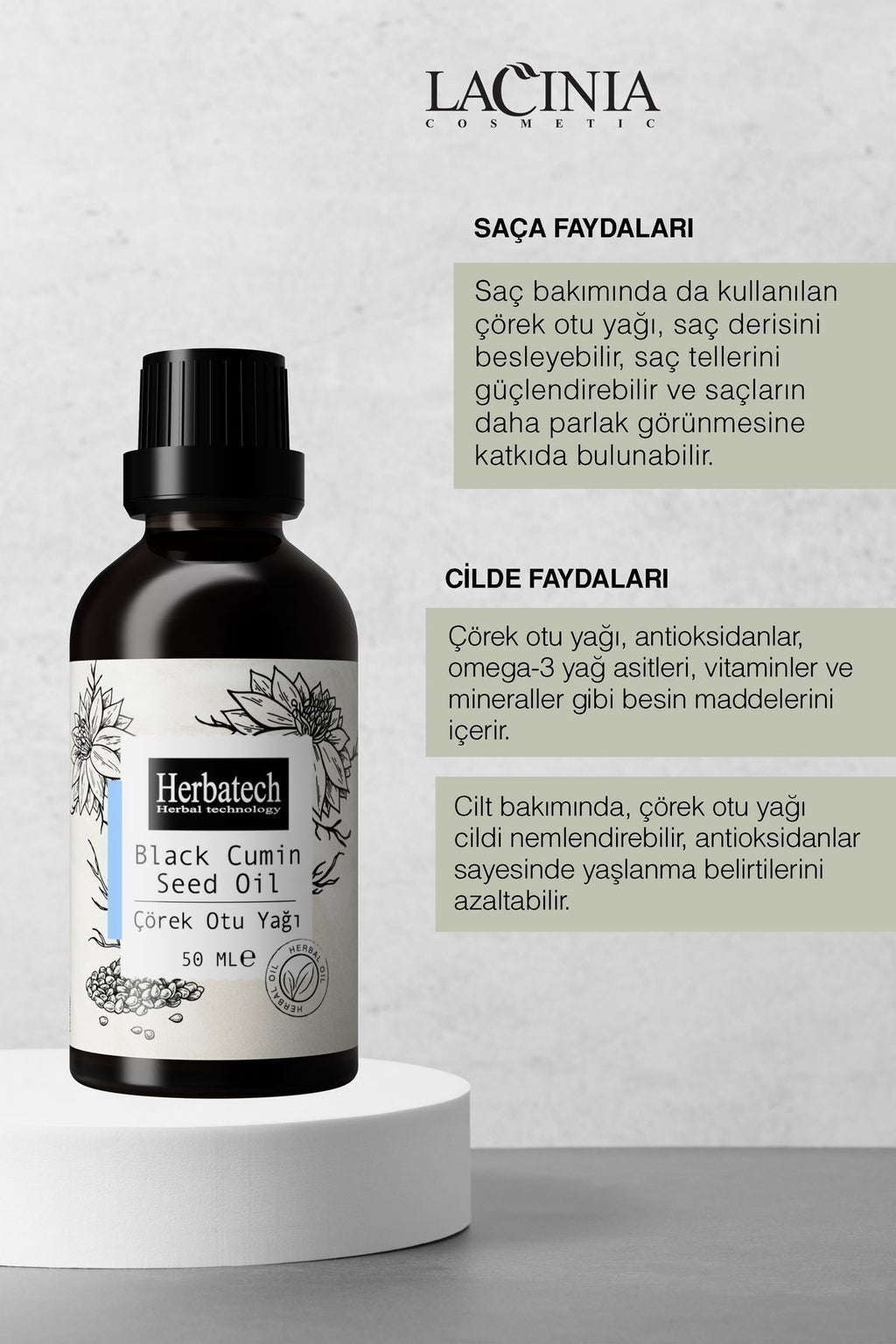 Doğal Çörek Otu Yağı - Dökülme Karşıtı Saç Ve Onarıcı Cilt Bakım Yağı 50 ml