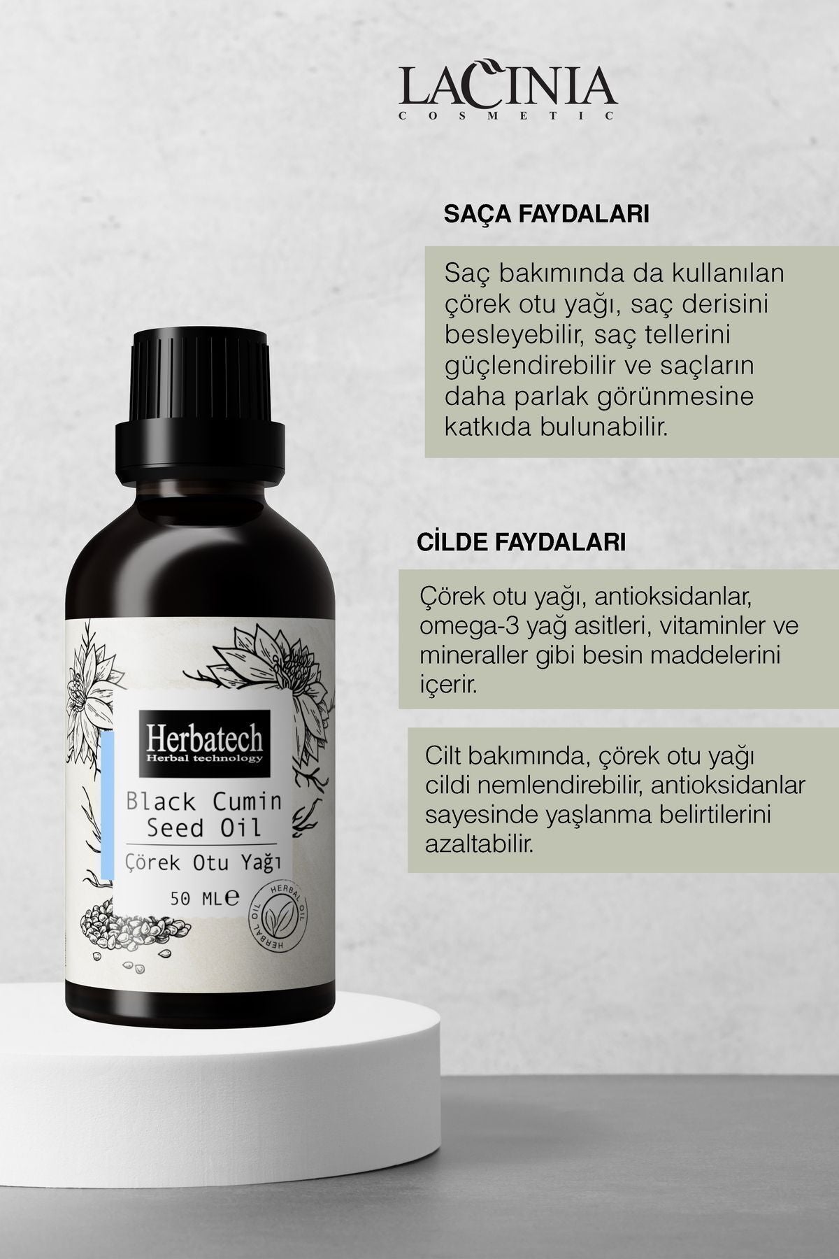 Doğal Çörek Otu Yağı - Dökülme Karşıtı Saç Ve Onarıcı Cilt Bakım Yağı 50 ml