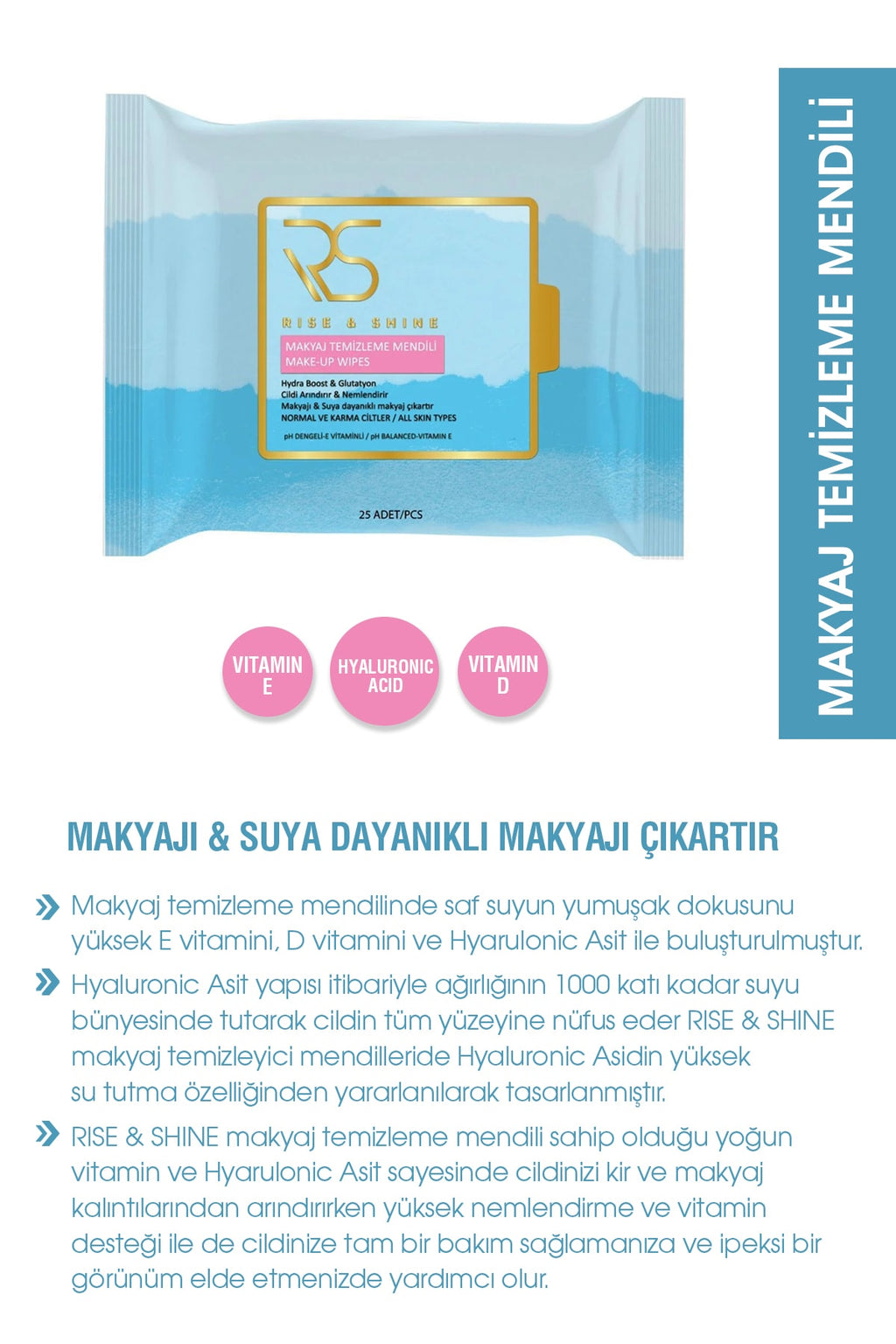 Makyaj Temizleme Mendili - 25 'li